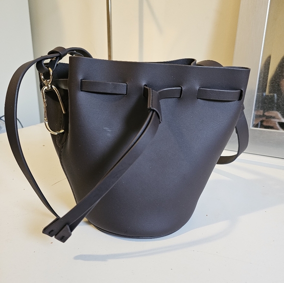 ZAC Zac Posen Belay Drawstring Leather Small Bucket Bag - Picture 4 of 9